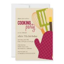Stylish Kitchen Cooking Party Invitations