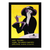Stylish Lady High Tea Afternoon Invitations Party invitations