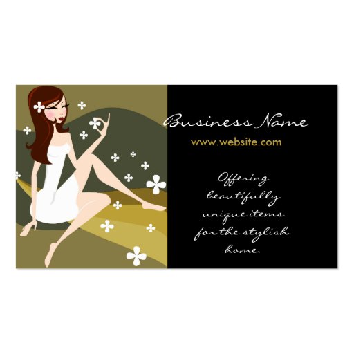 Stylish Lady with Designs Business Cards (front side)