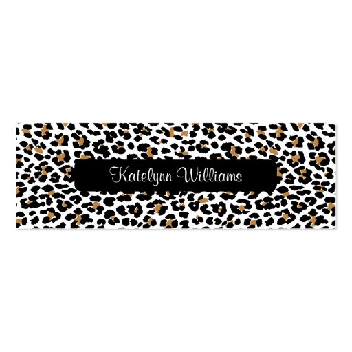 Stylish Leopard Print Appointment Card Business Card Template (front side)