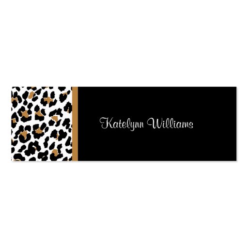 Stylish Leopard Print Appointment Card Business Card (front side)