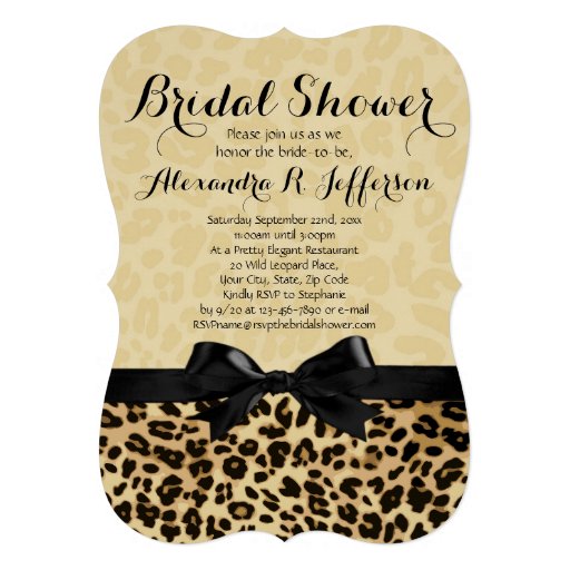 Stylish Leopard Print Bridal Shower Invitation