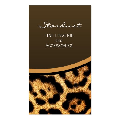 Stylish Leopard Print Business Cards (front side)
