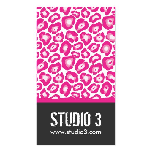 Stylish Leopard Print Business Cards (front side)