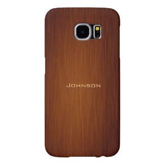 Stylish Luxury Red Rosewood Wood Grain Monogram Samsung Galaxy S6 Cases
