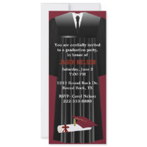 Stylish Maroon Graduation Party Invitation