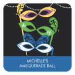 Stylish Masks Halloween Gift Tag Stickers stickers