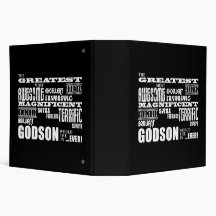 Stylish Modern & Fun Godsons : Greatest Godson 3 Ring Binders