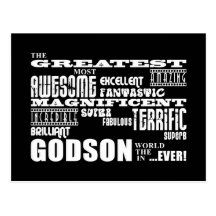 Stylish Modern & Fun Godsons : Greatest Godson Post Card