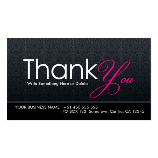 Stylish Modern Thank You Business Card (front side)