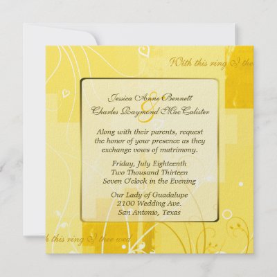 Stylish Modern Yellow Wedding Invitation