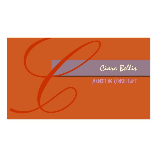 Stylish Monogram Business Card (front side)