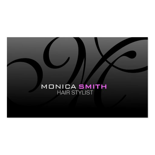 Stylish Monogram Business Card Two Sided (front side)