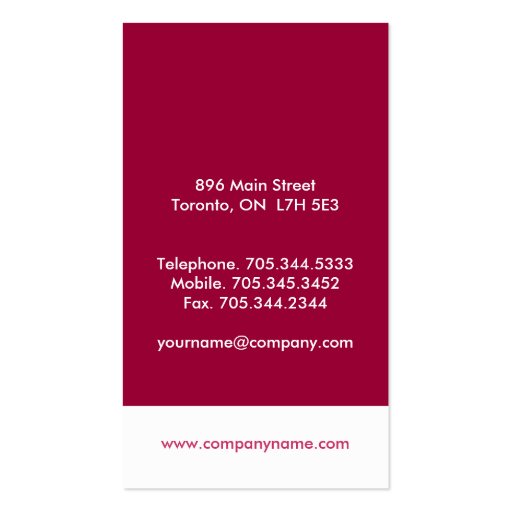 Stylish Monogram Business Cards (back side)