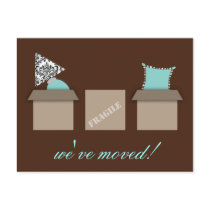 Stylish Moving Boxes Moving Announcement Postcard