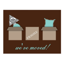 Stylish Moving Boxes Moving Announcement Postcard