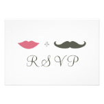 Stylish Mustache and Lips RSVP Custom Invite
