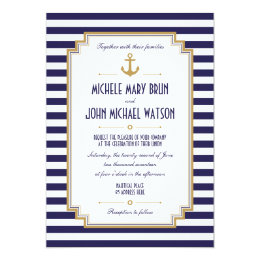 Stylish Nautical Wedding Invitation Personalized Invite