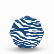 Stylish Navy Blue Zebra Print Pattern Awards