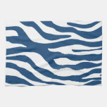Stylish Navy Blue Zebra Print Pattern Kitchen Towels