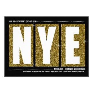 Stylish New Year's Eve Cocktail Party Card
