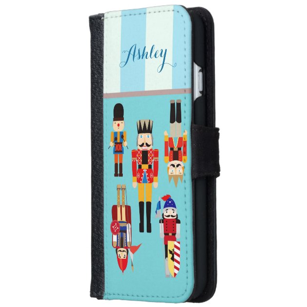 Stylish Nutcracker Soldiers Personalized Name iPhone 6 Wallet Case