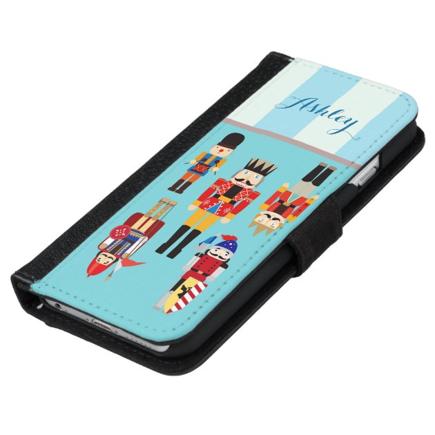 Stylish Nutcracker Soldiers Personalized Name iPhone 6 Wallet Case-5