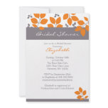 Stylish Orange Leaf Fall Bridal Shower Invite