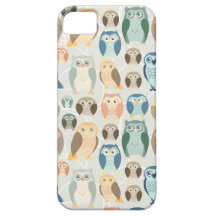Stylish Owl Pattern- complementary colors iPhone 5 Cases