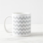 Stylish pale gray zig zags zigzag chevron pattern coffee mugs