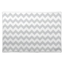 Stylish pale gray zig zags zigzag chevron pattern place mats