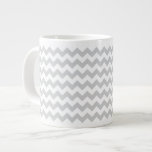Stylish pale gray zig zags zigzag chevron pattern jumbo mug