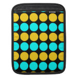 Stylish Patterns for Her : Gold & Cyan Polka Dots Sleeves For iPads