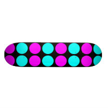 Stylish Patterns for Her : Pink & Cyan Polka Dots Skateboard Deck
