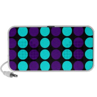 Stylish Patterns for Her : Purple &amp; Cyan Polka Dot Iphone Speaker