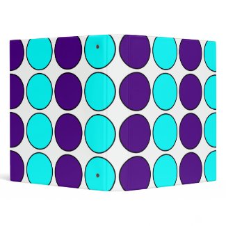 Stylish Patterns for Her Purple &amp; Cyan Polka Dots Binder