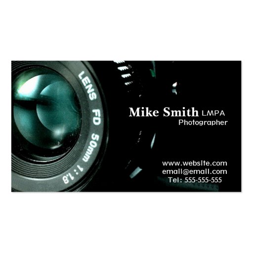 Stylish Photography double sided business cards (back side)
