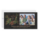 Stylish Pine Cone Wreath Holiday PhotoCard