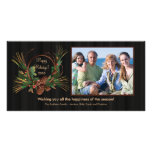 Stylish Pine Cone Wreath Holiday PhotoCard Custom Photo Card