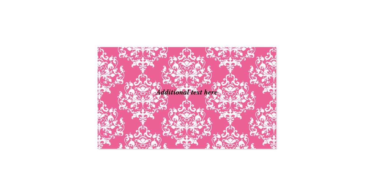 Stylish Pink Damask Bakery Business Card Zazzle