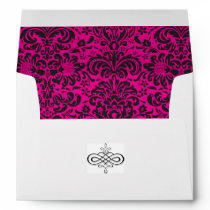 Stylish  pink damask pattern envelopes