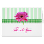 Stylish Pink Gerber Daisy Thank You Card