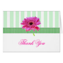 Stylish Pink Gerber Daisy Thank You Card