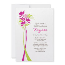 Stylish Pink & Green Bouquet Bridal Shower Invite