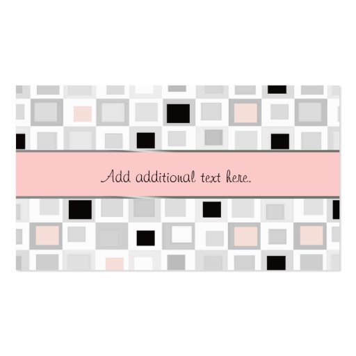 Stylish pink white, and black Business Card (back side)