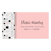 Stylish pink white, and black Business Card