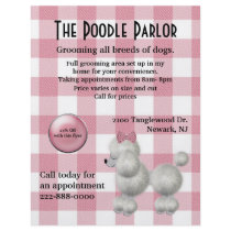 Stylish Pink & White Dog Care Flyer