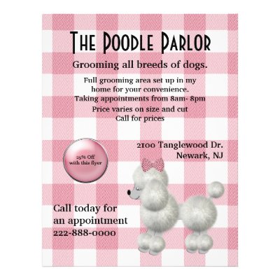 Stylish Pink & White Dog Care Flyer