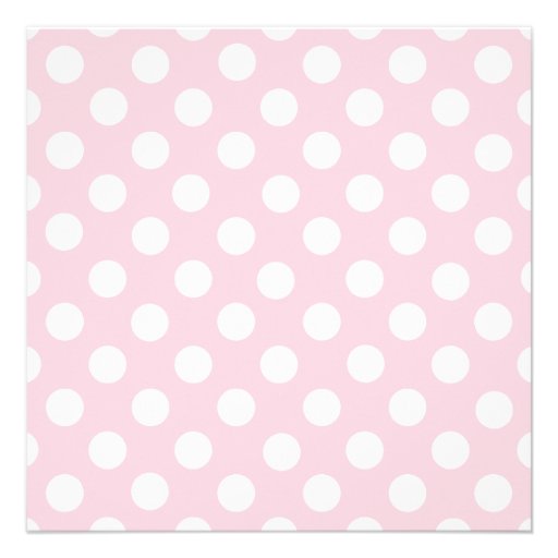 Stylish Pink & White Polka Dot Baby Shower Announcements