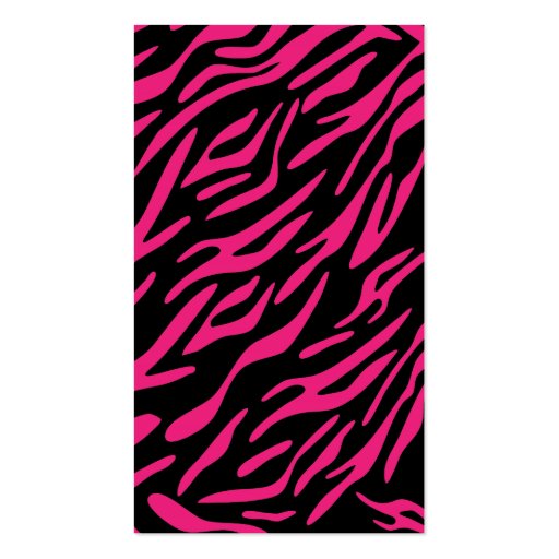 Stylish Pink Zebra Stripes Business Cards (back side)